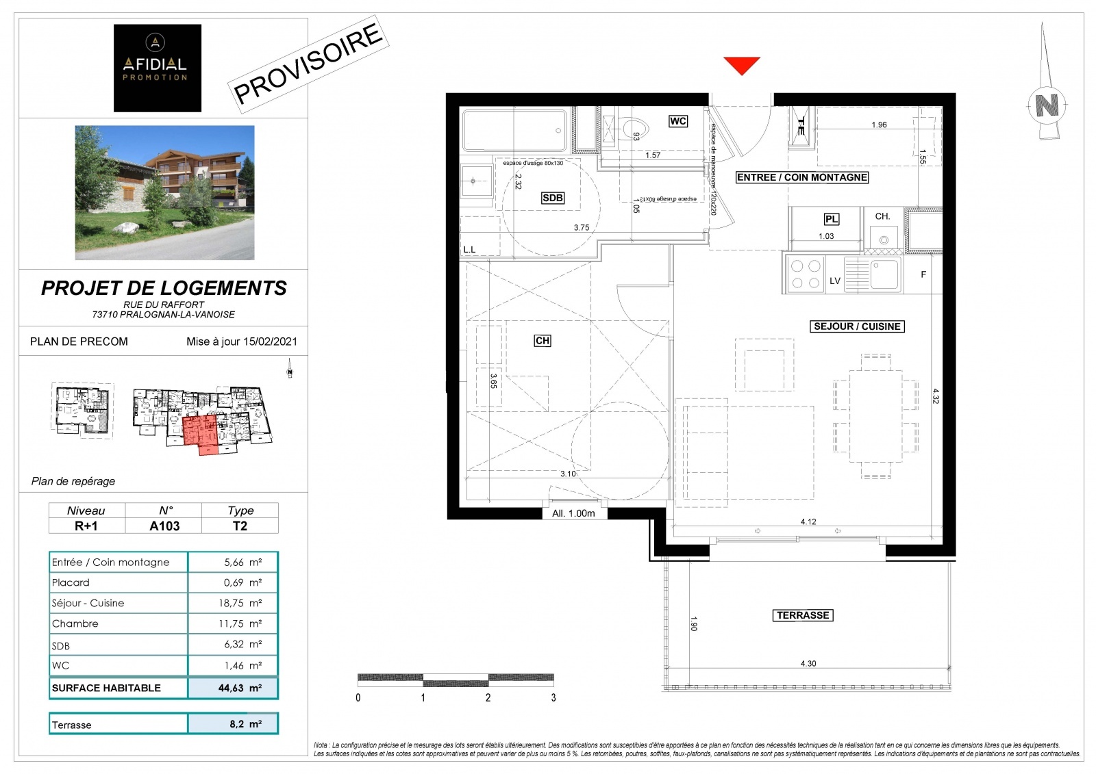 Vente Deux pièces + coin montagne 2 pièces / 44.63 m² 0 € à
