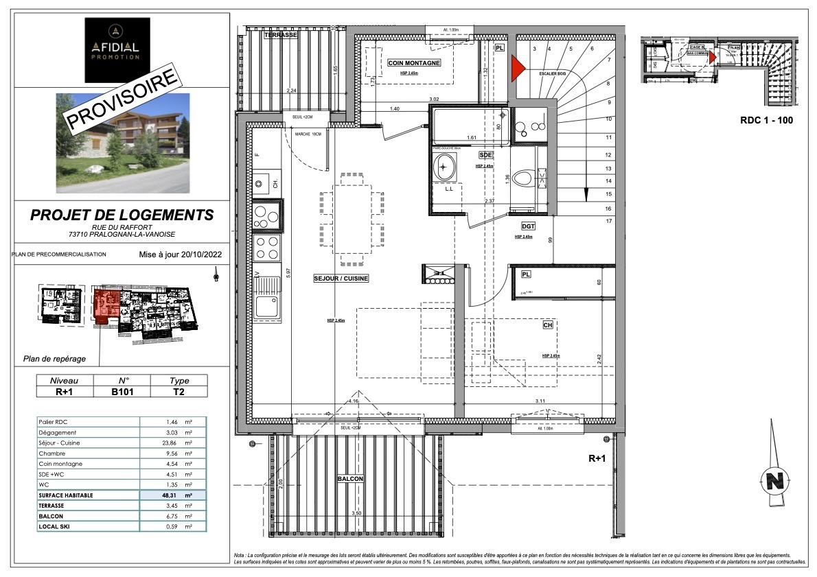 Vente Deux pièces + coin montagne 2 pièces / 48.31 m² 0 € à